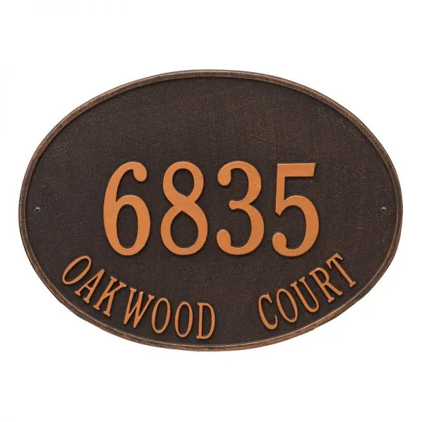 Whitehall 2927 Arch Marker Estate Wall Address Plaque in Oil Rubbed Bronze