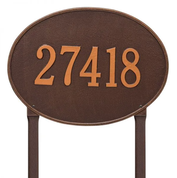Whitehall Hawthorne Oval Estate Wall One Line Address Plaque
