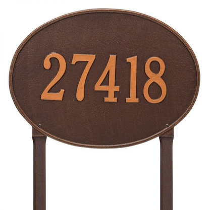 Whitehall Hawthorne Oval Estate Wall One Line Address Plaque