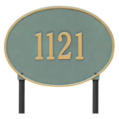 Whitehall Hawthorne Oval Estate Wall One Line Address Plaque