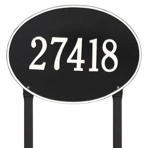 Whitehall Hawthorne Oval Estate Wall One Line Address Plaque