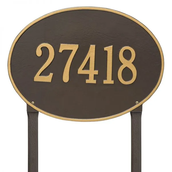 Whitehall Hawthorne Oval Estate Wall One Line Address Plaque
