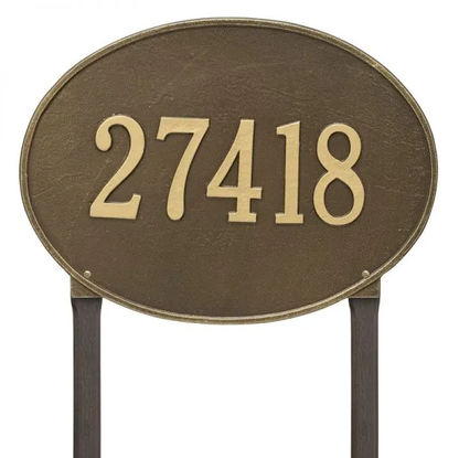Whitehall 2928 Arch Marker Estate Lawn Address Plaque in Antique Brass