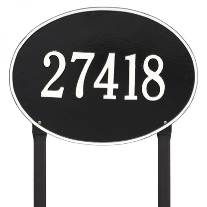 Whitehall 2928 Arch Marker Estate Lawn Address Plaque in Black and White