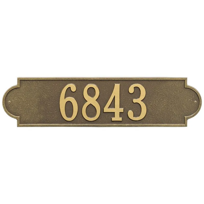 Whitehall 2990 Arch Marker Estate Lawn Address Plaque in Antique Brass