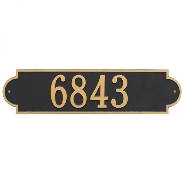 Whitehall 2990 Arch Marker Estate Lawn Address Plaque in Black and Gold