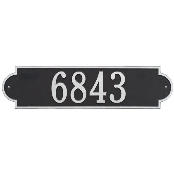 Whitehall 2990 Arch Marker Estate Lawn Address Plaque in Black and Silver