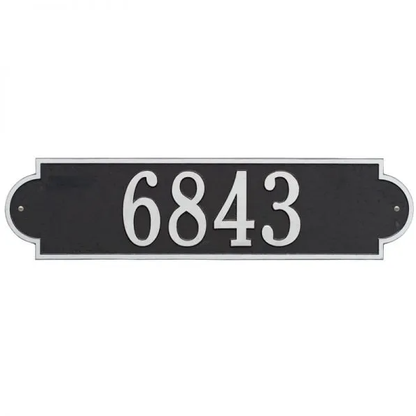 Whitehall 2990 Arch Marker Estate Lawn Address Plaque in Black and Silver