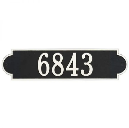 Whitehall 2990 Arch Marker Estate Lawn Address Plaque in Black and White