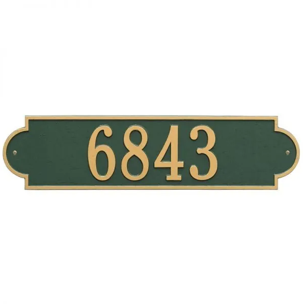 Whitehall 2990 Arch Marker Estate Lawn Address Plaque in Green and Gold