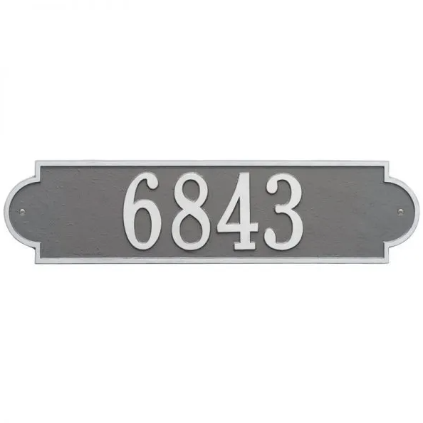 Whitehall 2990 Arch Marker Estate Lawn Address Plaque in Pewter and Silver
