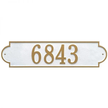Whitehall 2990 Arch Marker Estate Lawn Address Plaque in White and Gold