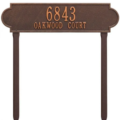 Whitehall 2991 Arch Marker Estate Lawn Address Plaque in Antique Copper