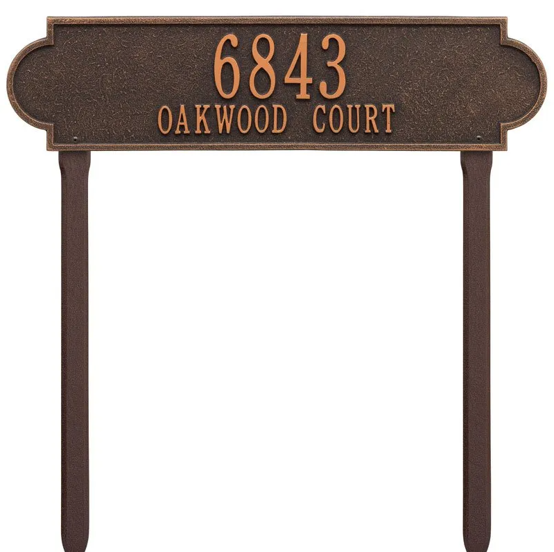 Whitehall 2991 Arch Marker Estate Lawn Address Plaque in Oil Rubbed Bronze
