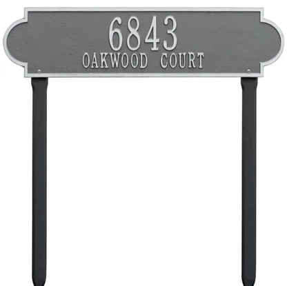 Whitehall 2991 Arch Marker Estate Lawn Address Plaque in Pewter and Silver