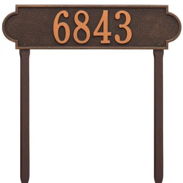 Whitehall 2995 Arch Marker Estate Lawn Address Plaque in Oil Rubbed Bronze