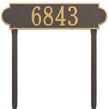 Whitehall 2995 Arch Marker Estate Lawn Address Plaque in Bronze and Gold