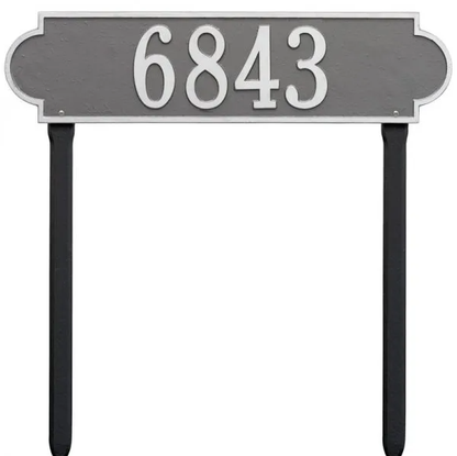 Whitehall 2995 Arch Marker Estate Lawn Address Plaque in Pewter and Silver
