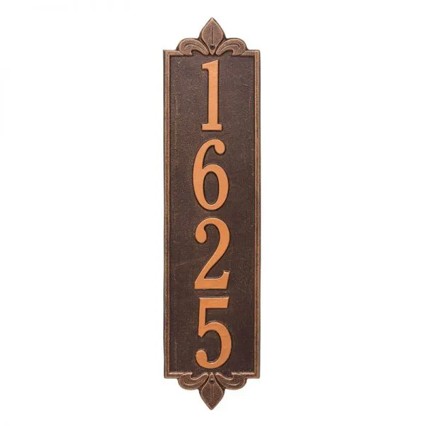 Whitehall 2996 Arch Marker Estate Wall Address Plaque in Antique Copper