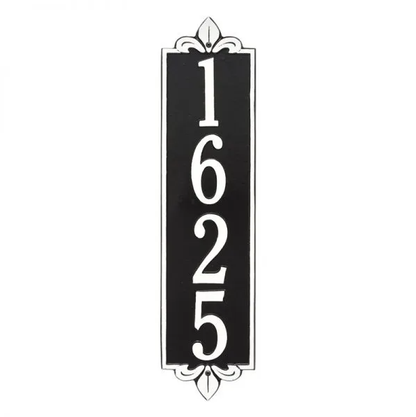 Whitehall 2996 Arch Marker Estate Wall Address Plaque in Black and White