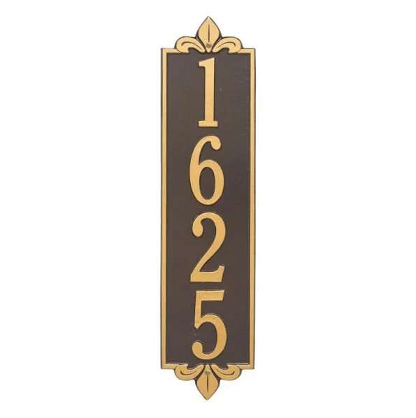 Whitehall 2996 Arch Marker Estate Wall Address Plaque in Bronze and Gold