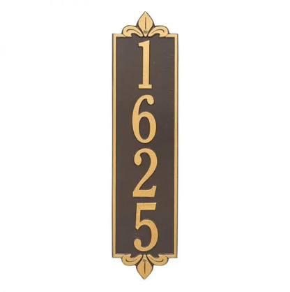Whitehall 2996 Arch Marker Estate Wall Address Plaque in Bronze and Gold