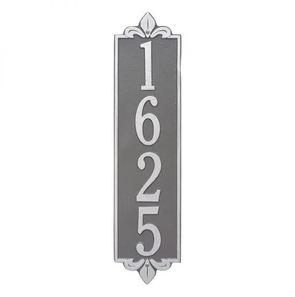 Whitehall 2996 Arch Marker Estate Wall Address Plaque in Pewter and Silver
