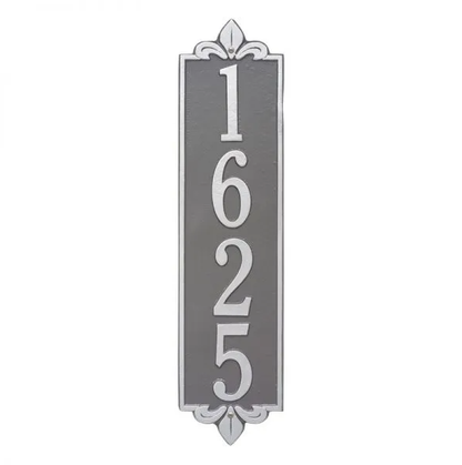 Whitehall 2996 Arch Marker Estate Wall Address Plaque in Pewter and Silver