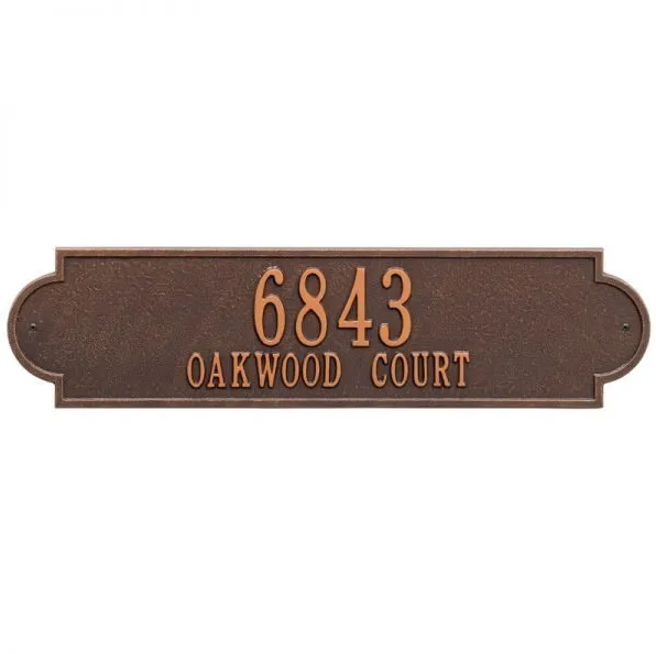 Whitehall 2999 Arch Marker Estate Lawn Address Plaque in Antique Copper