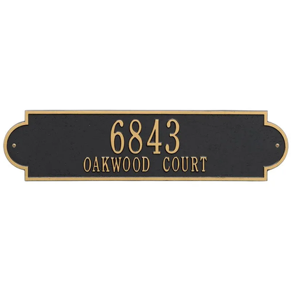 Whitehall 2999 Arch Marker Estate Lawn Address Plaque in Black and Gold