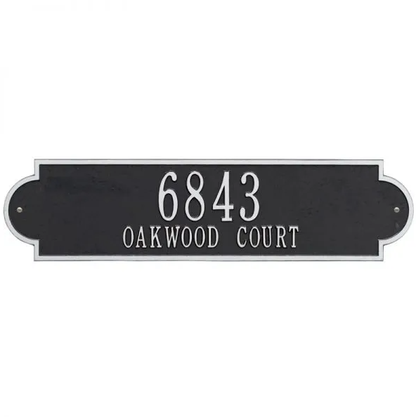 Whitehall 2999 Arch Marker Estate Lawn Address Plaque in Black and Silver
