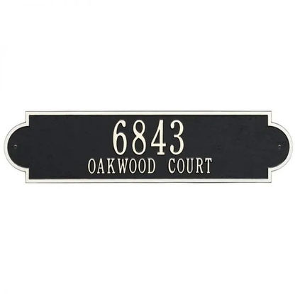 Whitehall 2999 Arch Marker Estate Lawn Address Plaque in Black and White