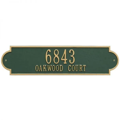 Whitehall 2999 Arch Marker Estate Lawn Address Plaque in Green and Gold