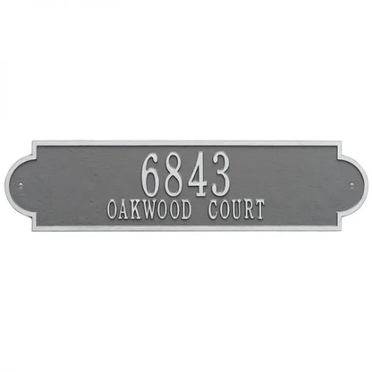 Whitehall 2999 Arch Marker Estate Lawn Address Plaque in Pewter Silver
