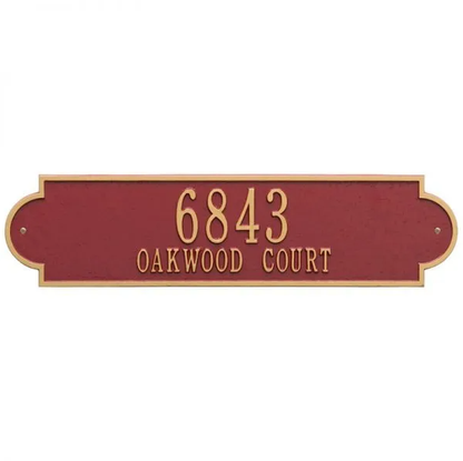 Whitehall 2999 Arch Marker Estate Lawn Address Plaque in Red and Gold