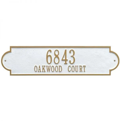 Whitehall 2999 Arch Marker Estate Lawn Address Plaque in White and Gold