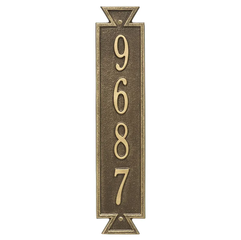 Whitehall 3003 Arch Marker Estate Wall Address Plaque in Antique Brass