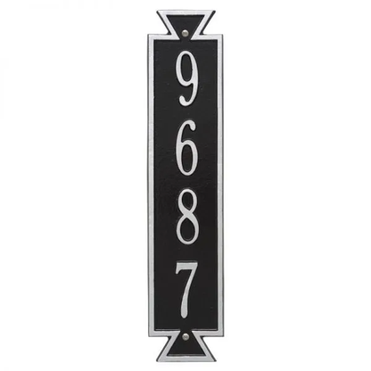 Whitehall 3003 Arch Marker Estate Wall Address Plaque in Black and Silver