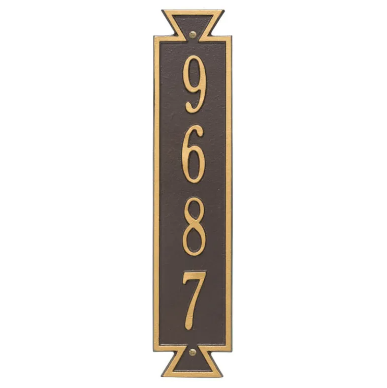 Whitehall 3003 Arch Marker Estate Wall Address Plaque in Bronze and Gold