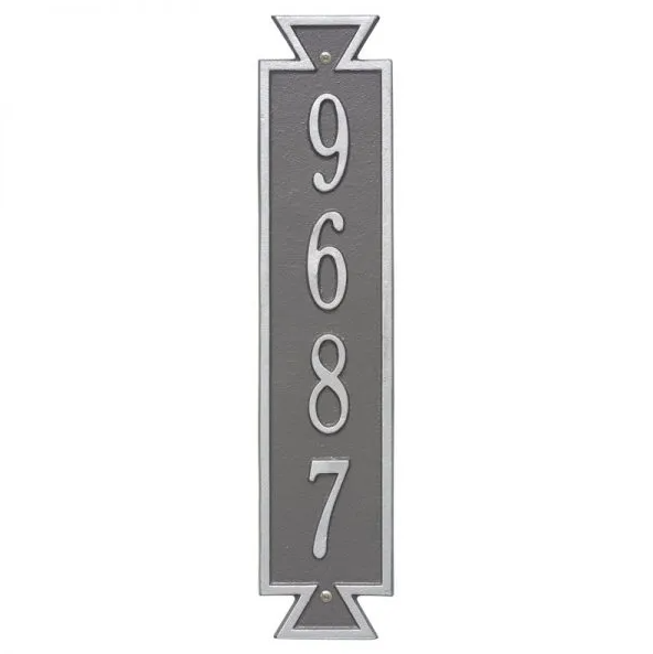 Whitehall 3003 Arch Marker Estate Wall Address Plaque in Pewter and Silver