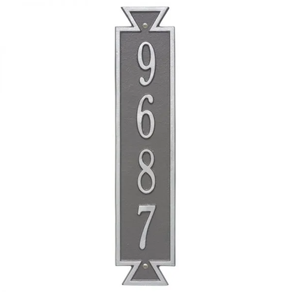 Whitehall 3003 Arch Marker Estate Wall Address Plaque in Pewter and Silver