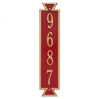 Whitehall 3003 Arch Marker Estate Wall Address Plaque in Red and Gold