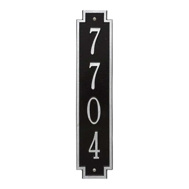 Whitehall 3005 Arch Marker Estate Wall Address Plaque in Black and Silver