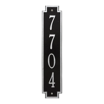 Whitehall 3005 Arch Marker Estate Wall Address Plaque in Black and Silver