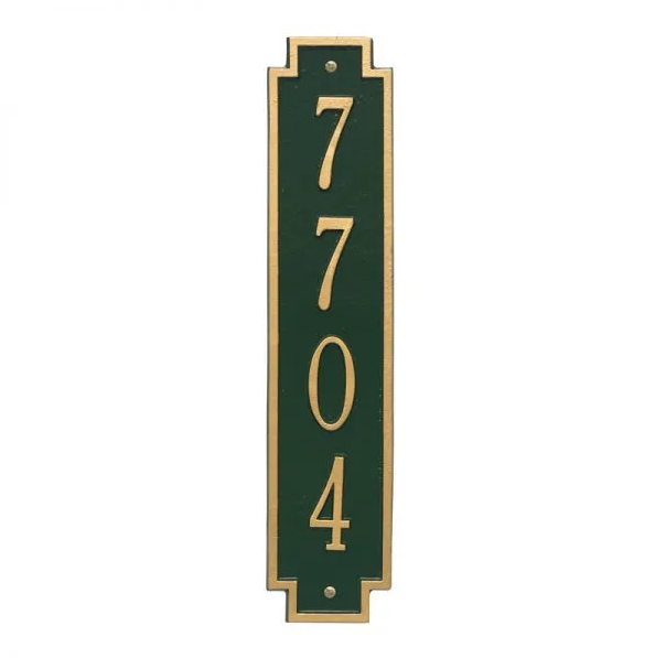 Whitehall 3005 Arch Marker Estate Wall Address Plaque in Green and Gold