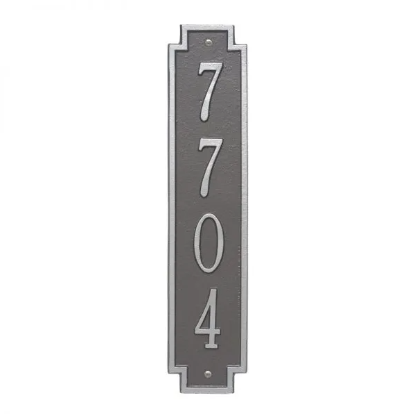 Whitehall 3005 Arch Marker Estate Wall Address Plaque in Pewter and Silver