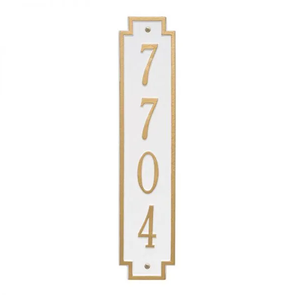Whitehall 3005 Arch Marker Estate Wall Address Plaque in White and Gold