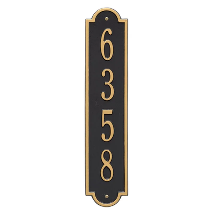 Whitehall 3007 Arch Marker Estate Lawn Address Plaque in Black and Gold