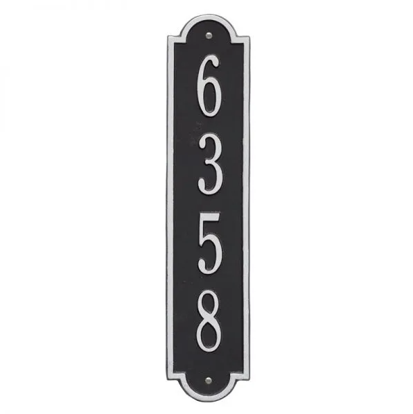 Whitehall 3007 Arch Marker Estate Lawn Address Plaque in Black and Silver