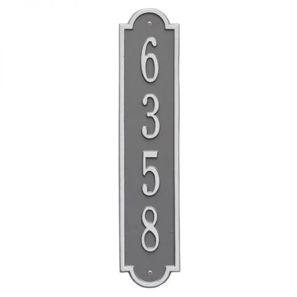 Whitehall 3007 Arch Marker Estate Lawn Address Plaque in Pewter and Silver